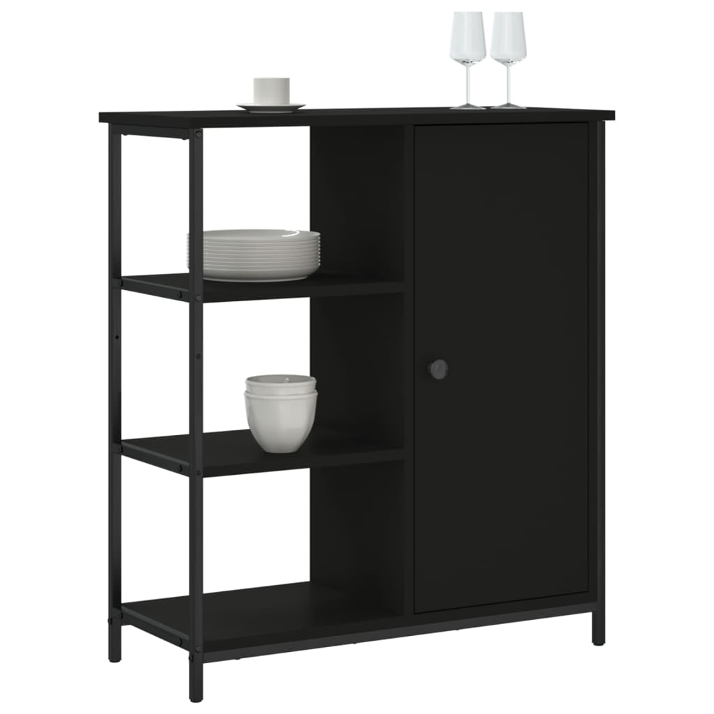 Buffet noir 70x30x80 cm bois d'ingénierie - XIOS