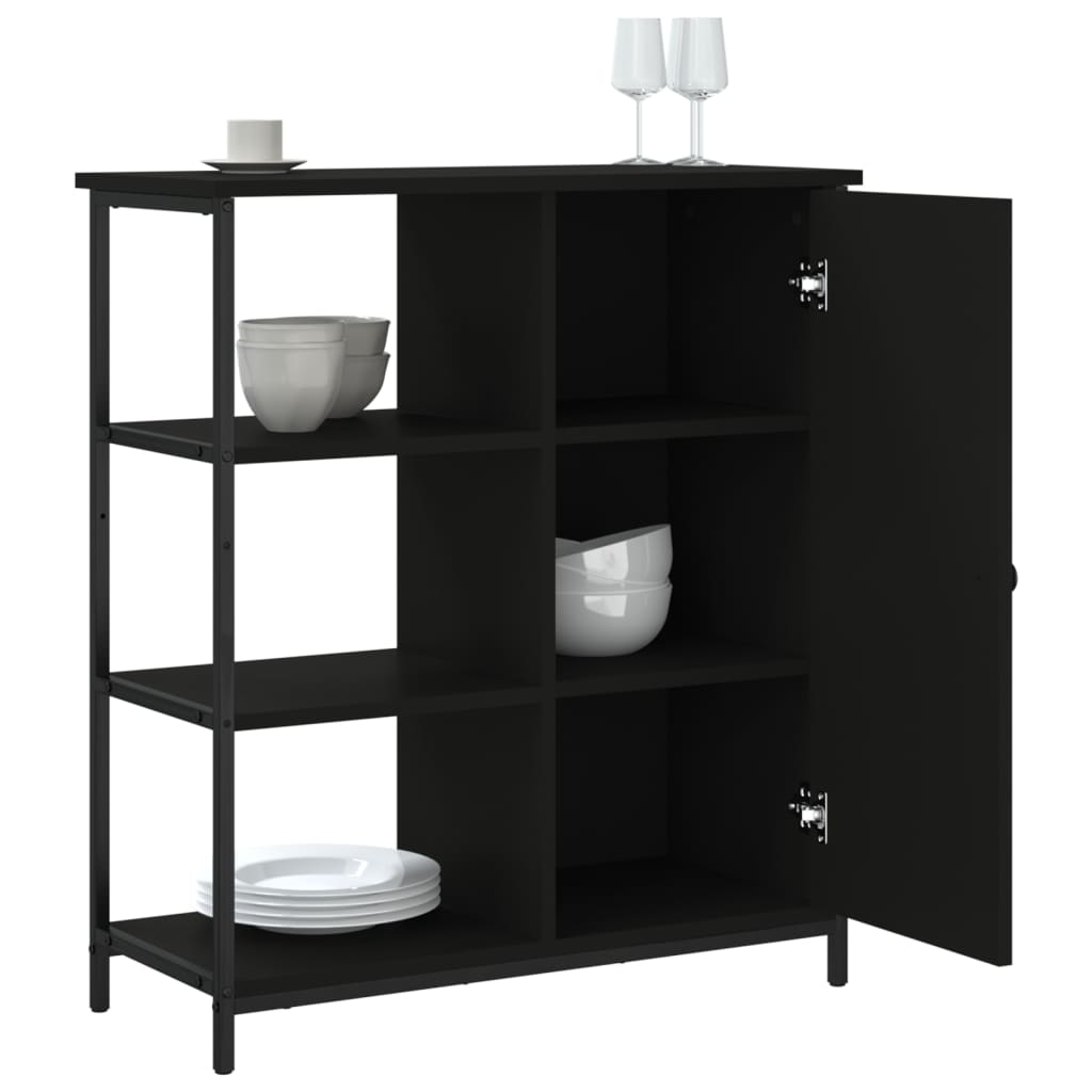 Buffet noir 70x30x80 cm bois d'ingénierie - XIOS