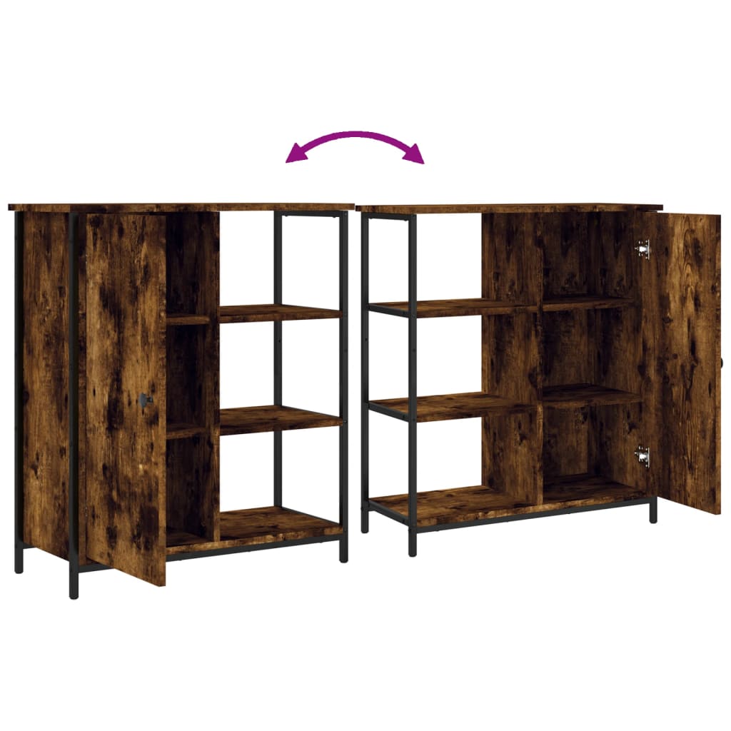 Buffet chêne fumé 70x30x80 cm bois d'ingénierie - XIOS