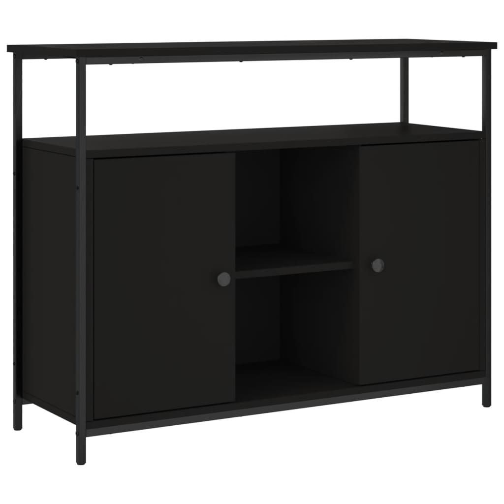 Buffet noir 100x35x80 cm bois d'ingénierie - XIOS