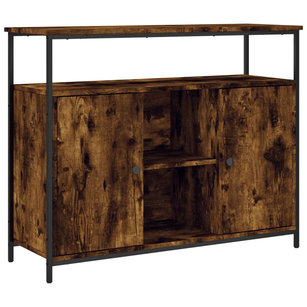 Buffet chêne fumé 100x35x80 cm bois d'ingénierie - XIOS