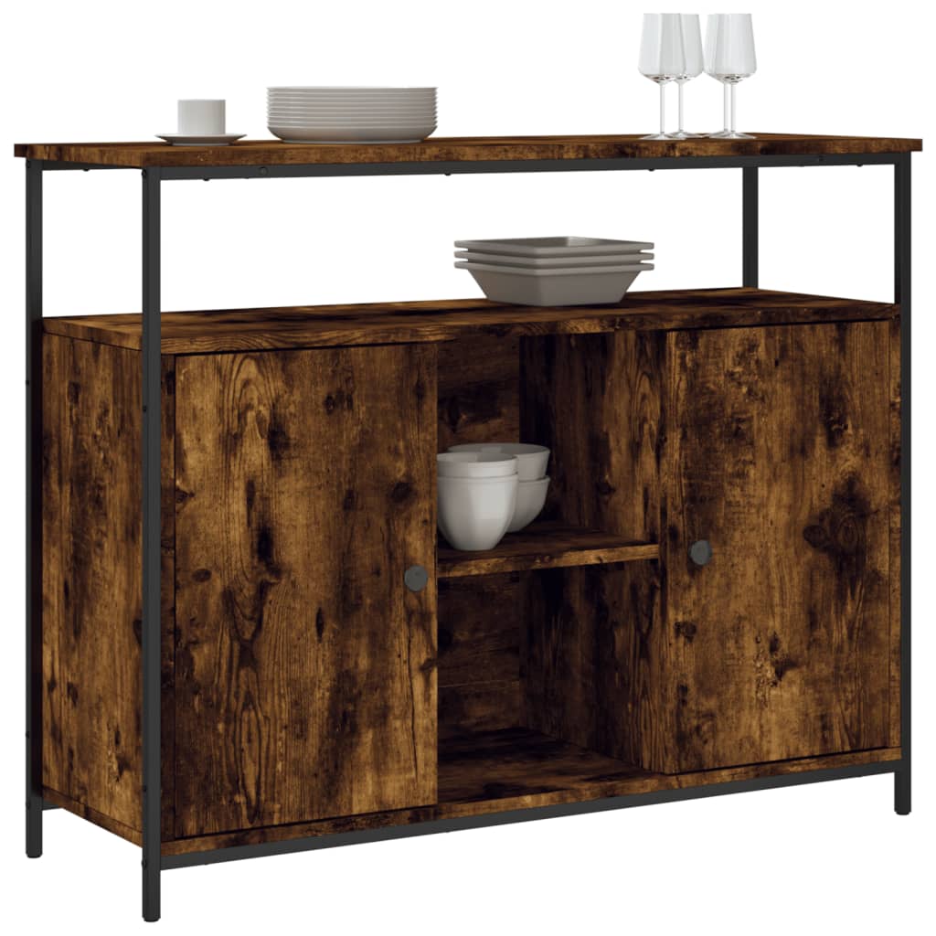 Buffet chêne fumé 100x35x80 cm bois d'ingénierie - XIOS