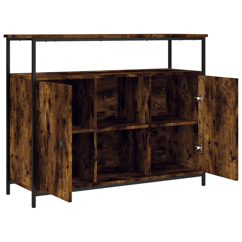 Buffet chêne fumé 100x35x80 cm bois d'ingénierie - XIOS
