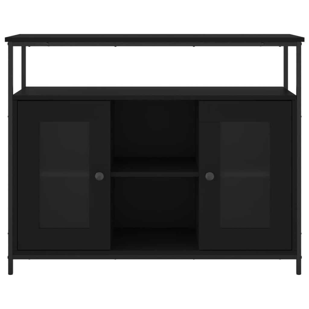 Buffet noir 100x35x80 cm bois d'ingénierie - XIOS