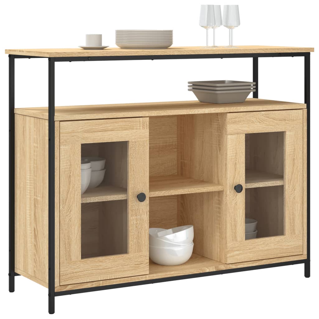Buffet chêne sonoma 100x35x80 cm bois d'ingénierie - XIOS