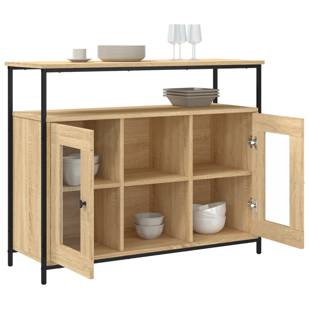 Buffet chêne sonoma 100x35x80 cm bois d'ingénierie - XIOS