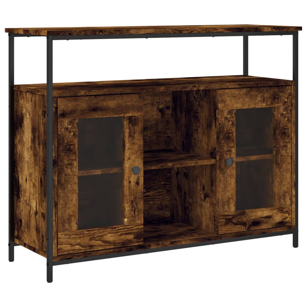 Buffet chêne fumé 100x35x80 cm bois d'ingénierie - XIOS