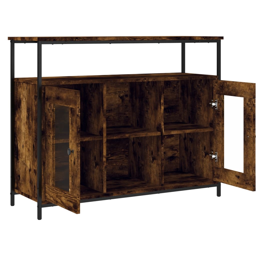 Buffet chêne fumé 100x35x80 cm bois d'ingénierie - XIOS