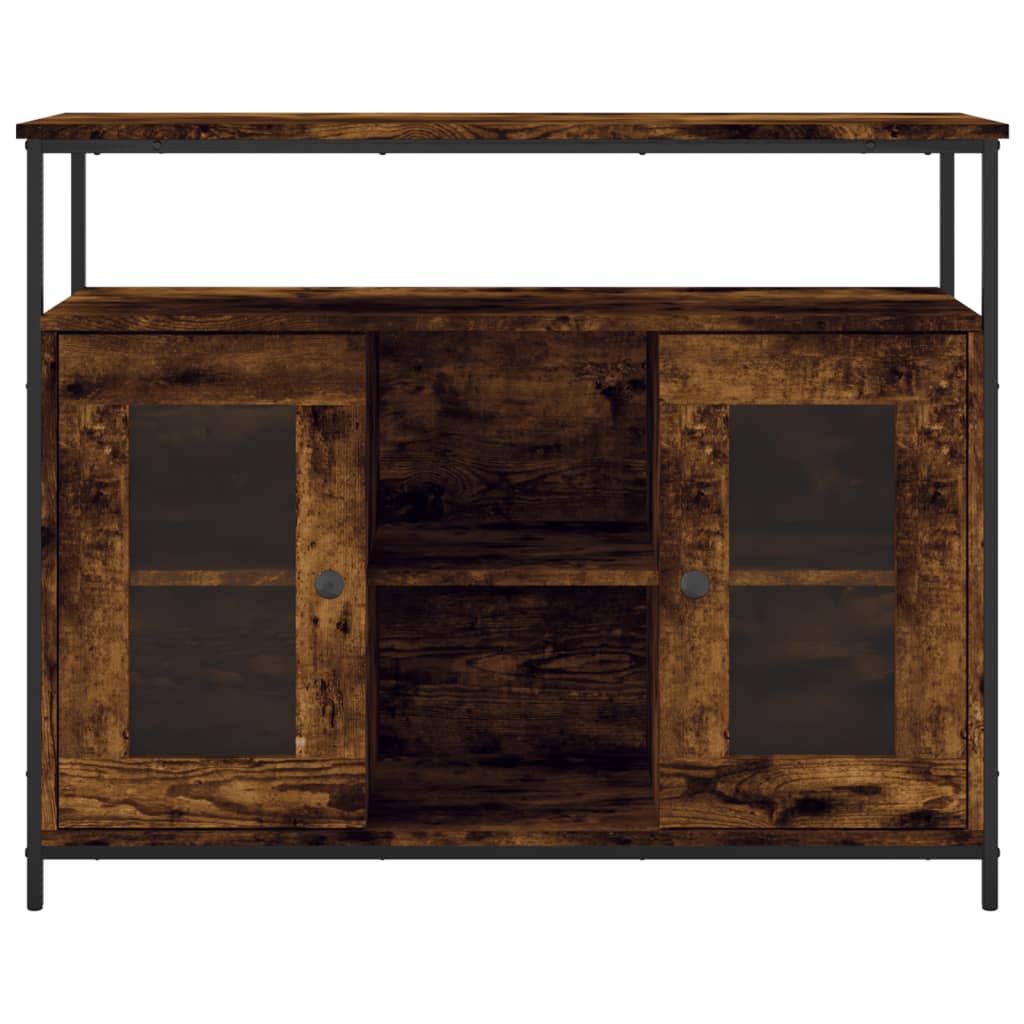 Buffet chêne fumé 100x35x80 cm bois d'ingénierie - XIOS