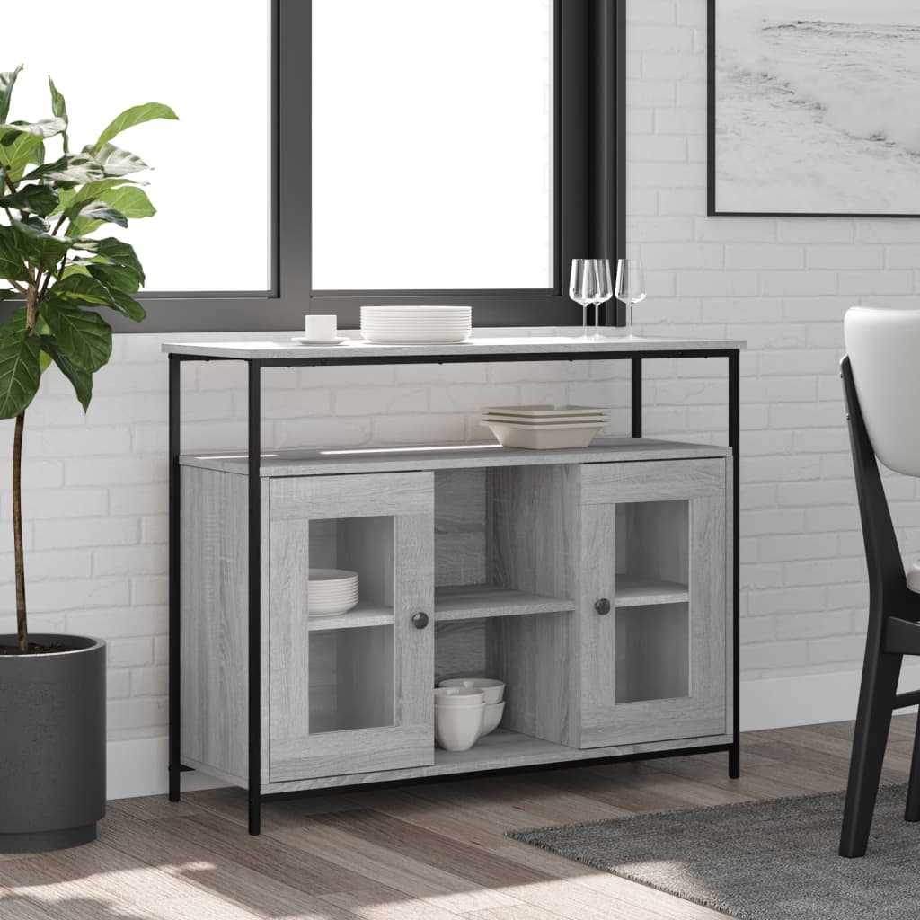 Buffet sonoma gris 100x35x80 cm bois d'ingénierie - XIOS