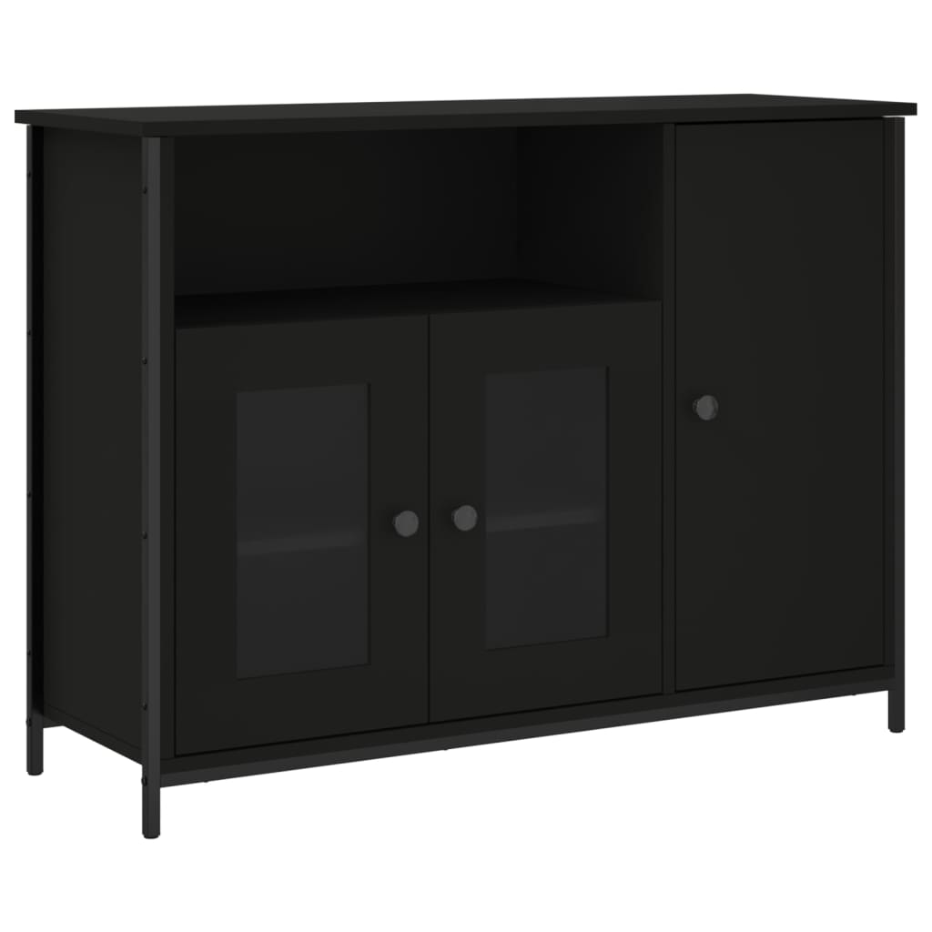 Buffet noir 100x35x75 cm bois d'ingénierie - XIOS