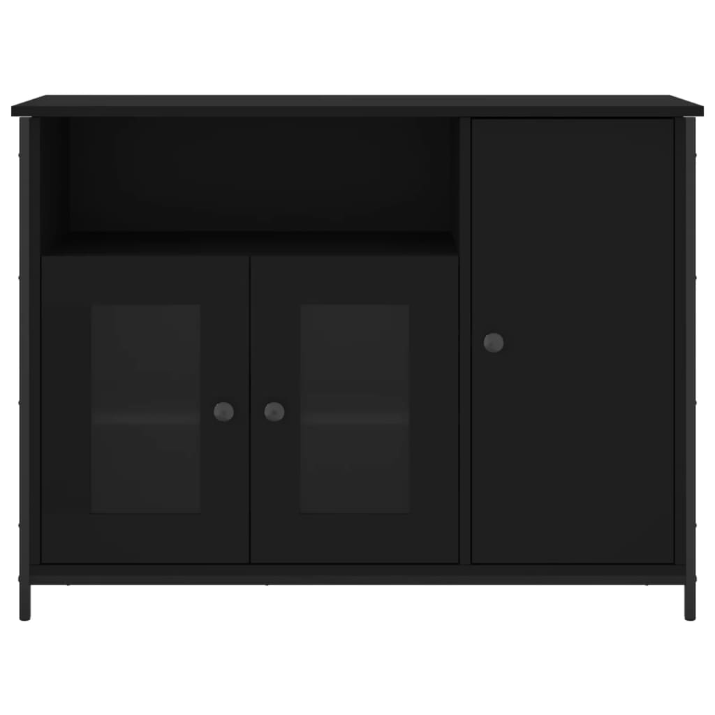 Buffet noir 100x35x75 cm bois d'ingénierie - XIOS