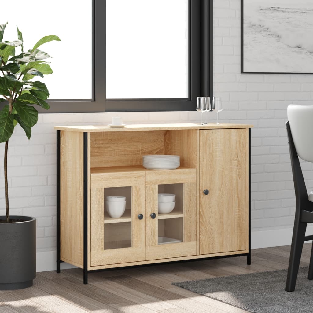 Buffet chêne sonoma 100x35x75 cm bois d'ingénierie - XIOS
