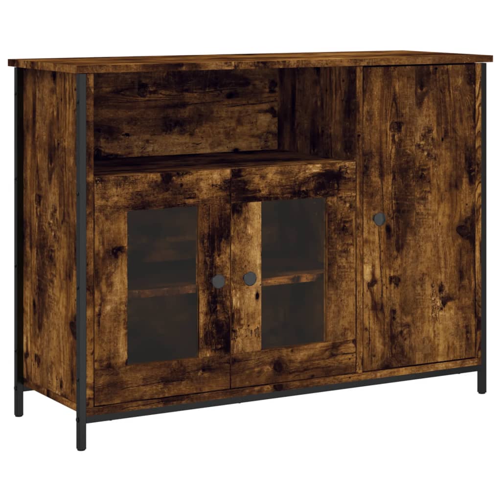Buffet chêne fumé 100x35x75 cm bois d'ingénierie - XIOS