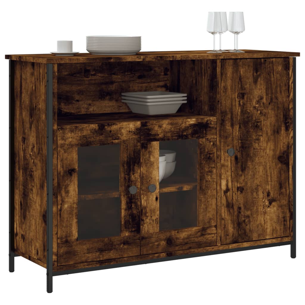 Buffet chêne fumé 100x35x75 cm bois d'ingénierie - XIOS