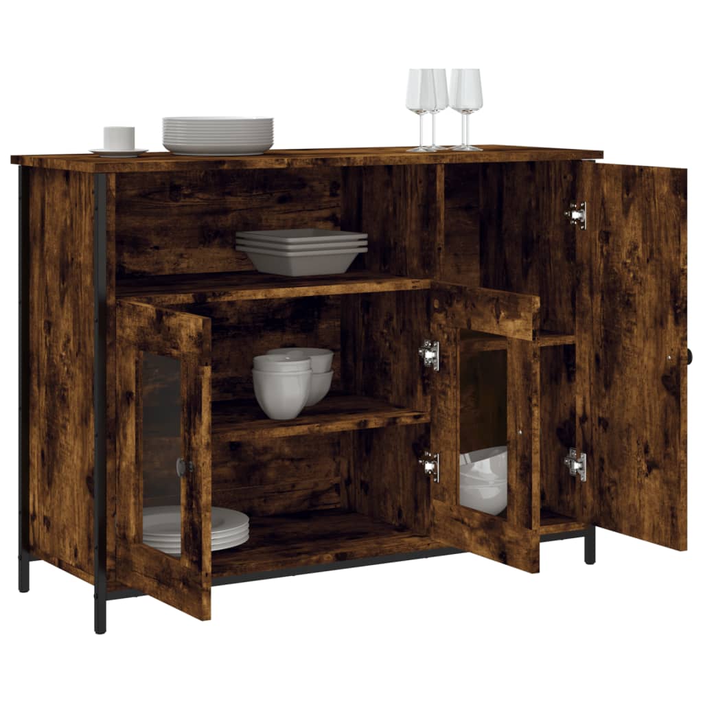 Buffet chêne fumé 100x35x75 cm bois d'ingénierie - XIOS