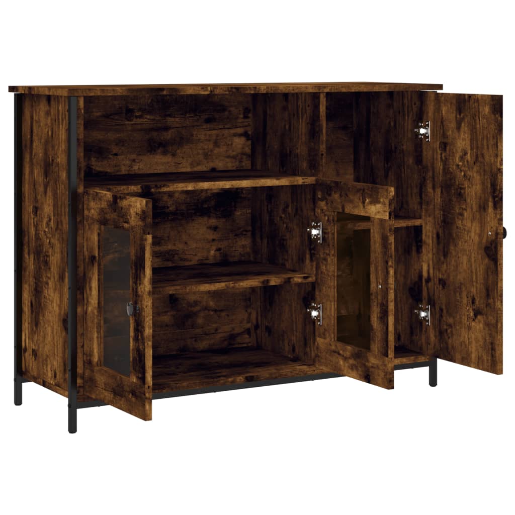 Buffet chêne fumé 100x35x75 cm bois d'ingénierie - XIOS