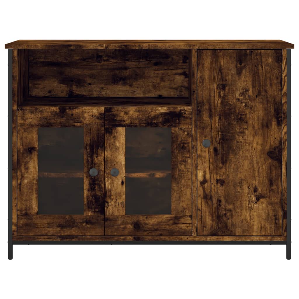 Buffet chêne fumé 100x35x75 cm bois d'ingénierie - XIOS