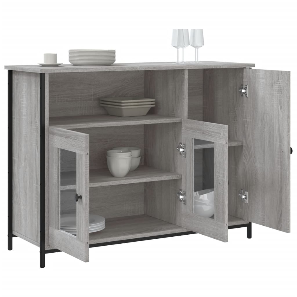 Buffet sonoma gris 100x35x75 cm bois d'ingénierie - XIOS