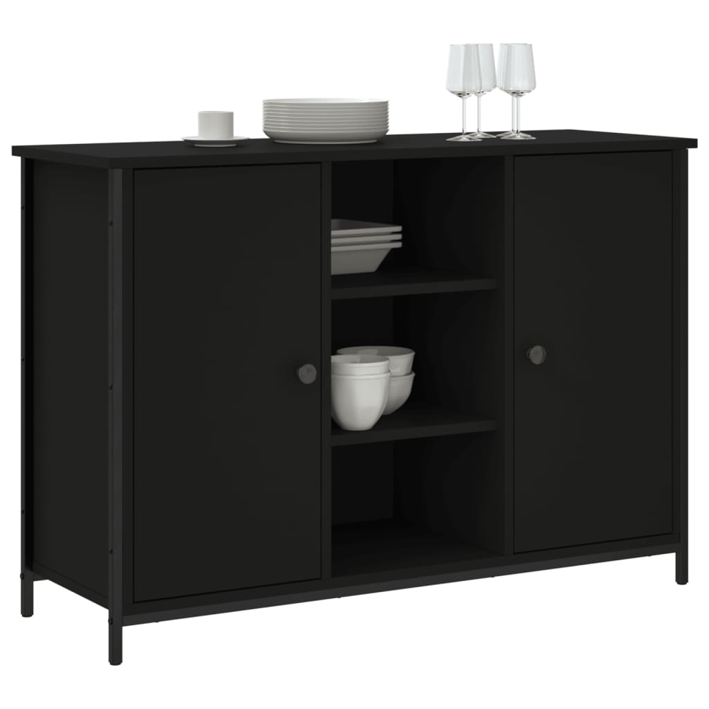 Buffet noir 100x35x70 cm bois d'ingénierie - XIOS