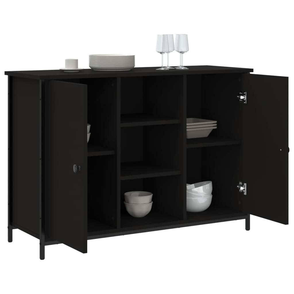 Buffet noir 100x35x70 cm bois d'ingénierie - XIOS