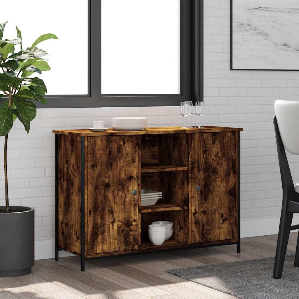 Buffet chêne fumé 100x35x70 cm bois d'ingénierie - XIOS