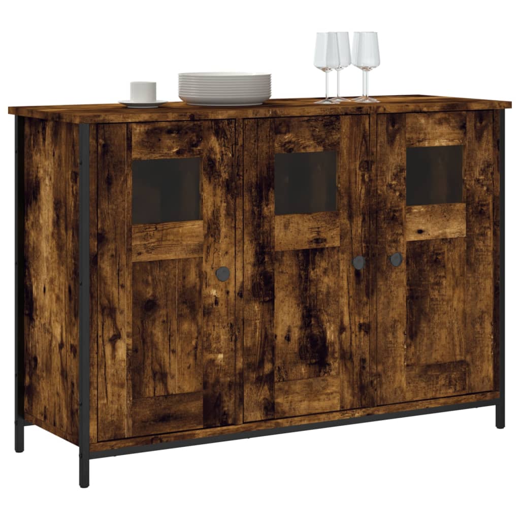 Buffet chêne fumé 100x35x70 cm bois d'ingénierie - XIOS
