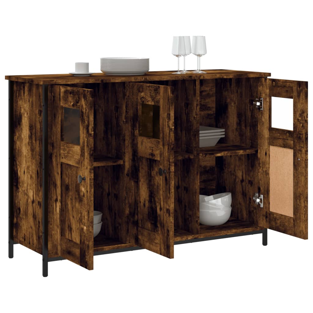 Buffet chêne fumé 100x35x70 cm bois d'ingénierie - XIOS