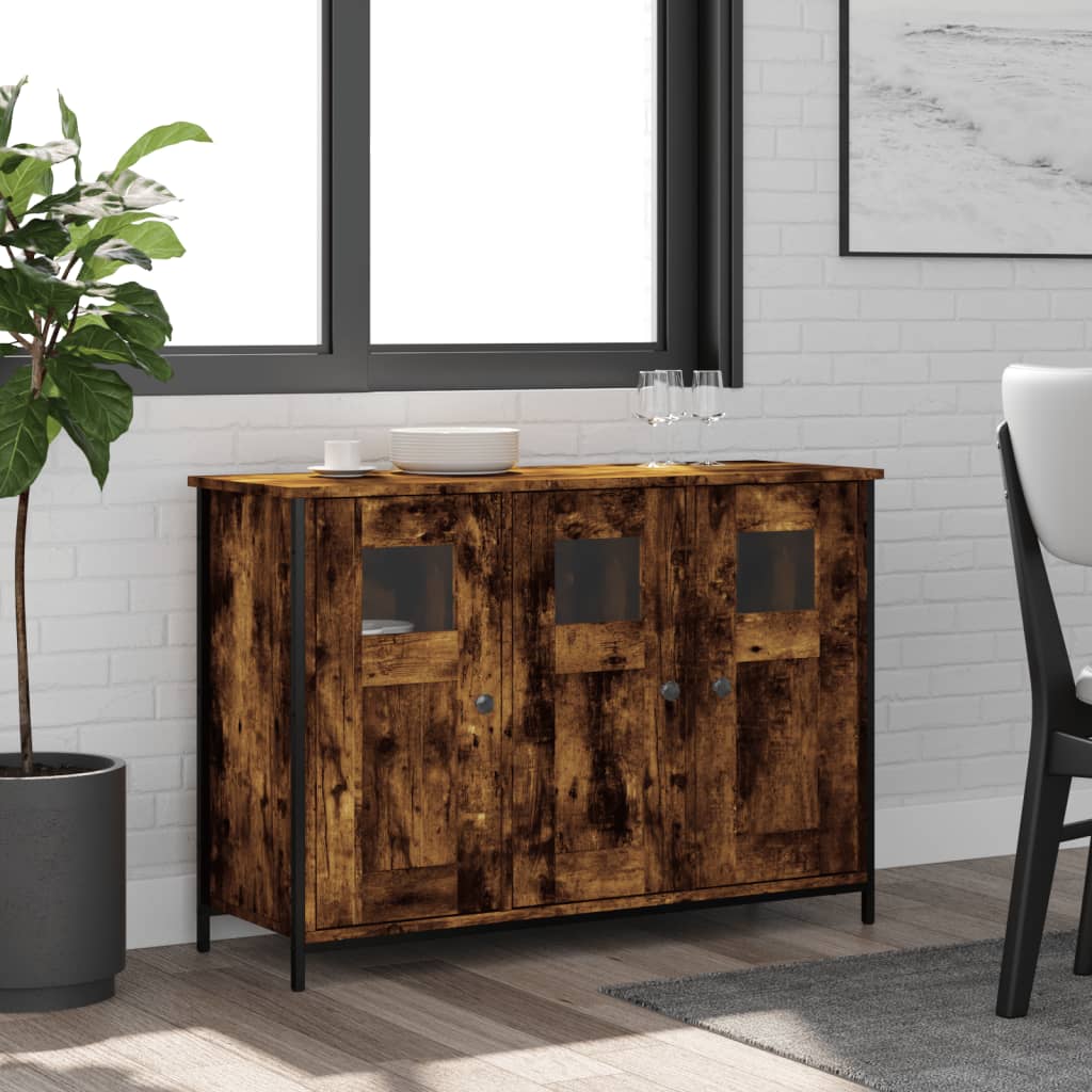 Buffet chêne fumé 100x35x70 cm bois d'ingénierie - XIOS