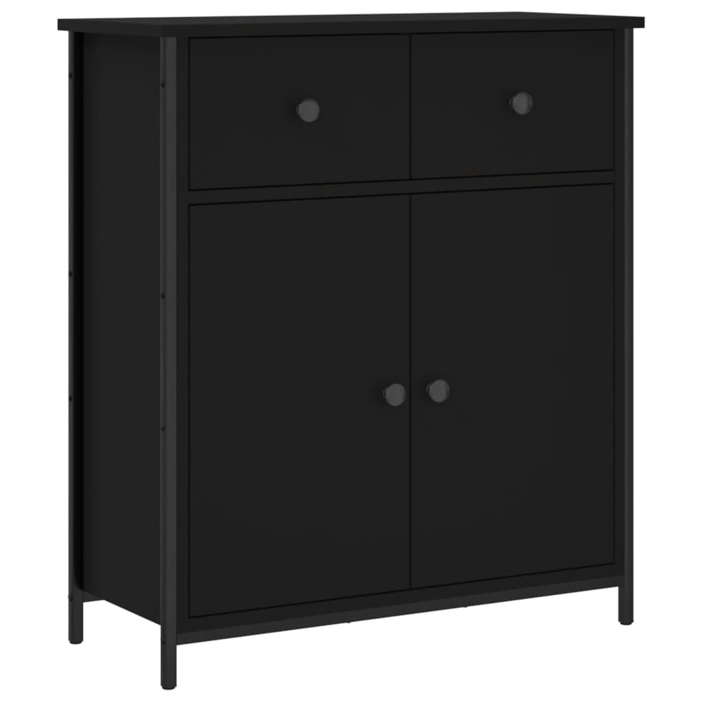 Buffet noir 70x30x80 cm bois d'ingénierie - XIOS