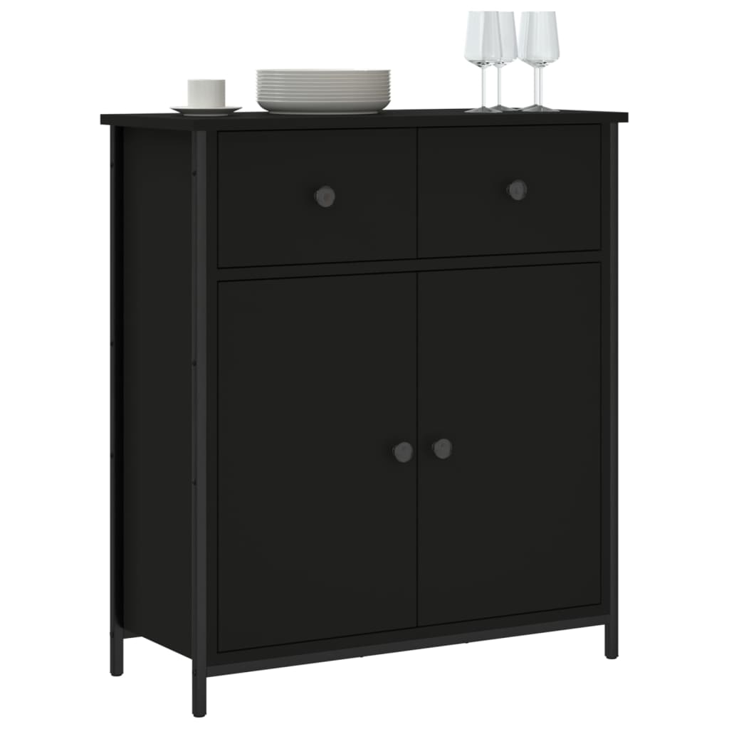 Buffet noir 70x30x80 cm bois d'ingénierie - XIOS