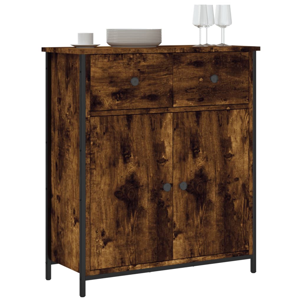 Buffet chêne fumé 70x30x80 cm bois d'ingénierie - XIOS