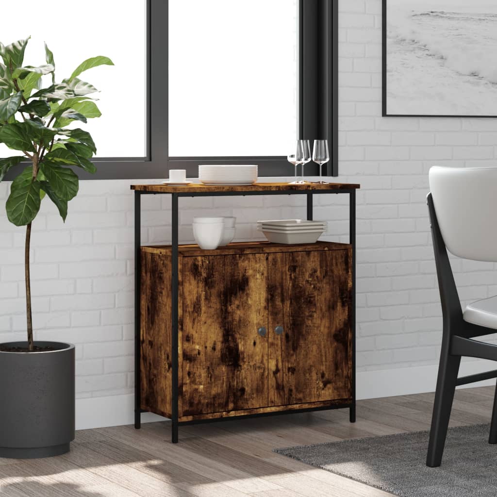 Buffet chêne fumé 70x30x80 cm bois d'ingénierie - XIOS