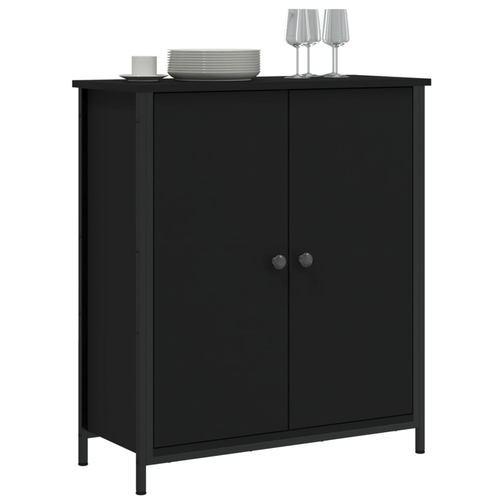 Buffet noir 70x30x80 cm bois d'ingénierie - XIOS