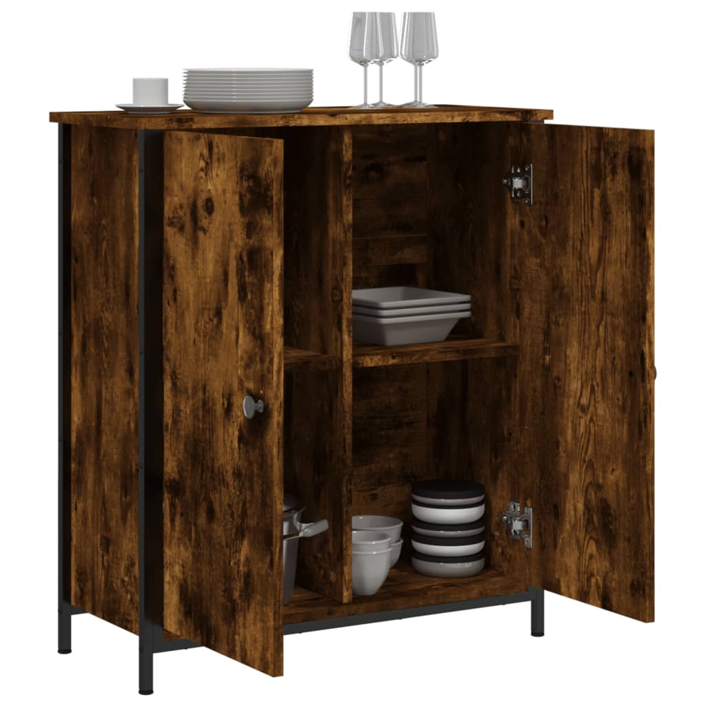 Buffet chêne fumé 70x30x80 cm bois d'ingénierie - XIOS