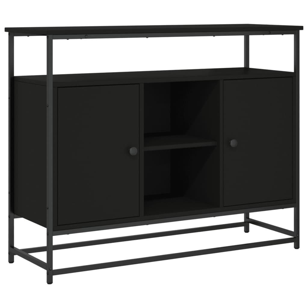 Buffet noir 100x35x80 cm bois d'ingénierie - XIOS