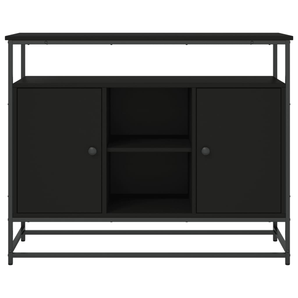 Buffet noir 100x35x80 cm bois d'ingénierie - XIOS