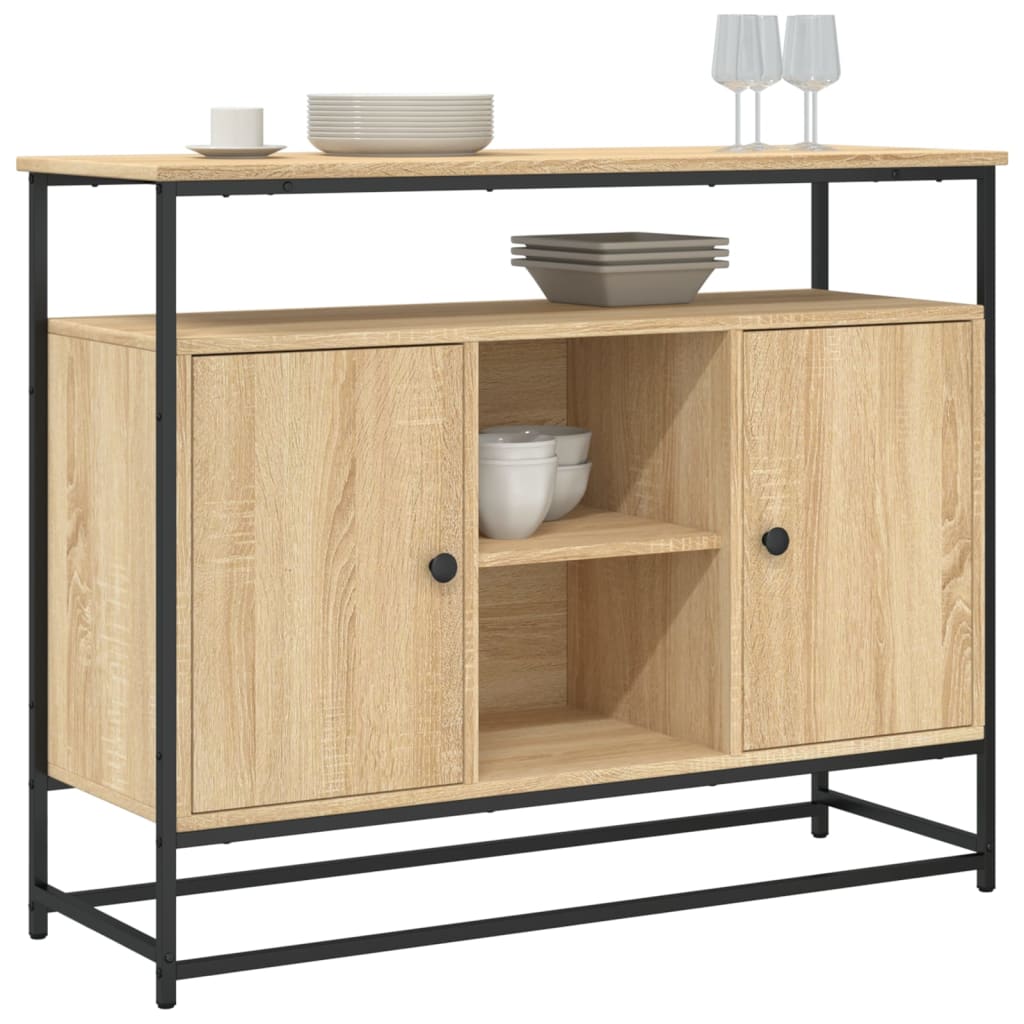 Buffet chêne sonoma 100x35x80 cm bois d'ingénierie - XIOS