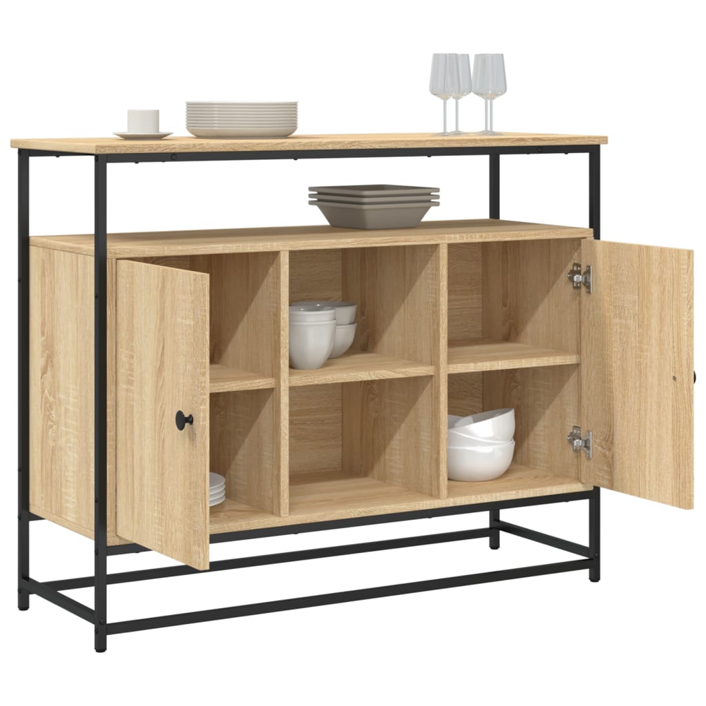 Buffet chêne sonoma 100x35x80 cm bois d'ingénierie - XIOS
