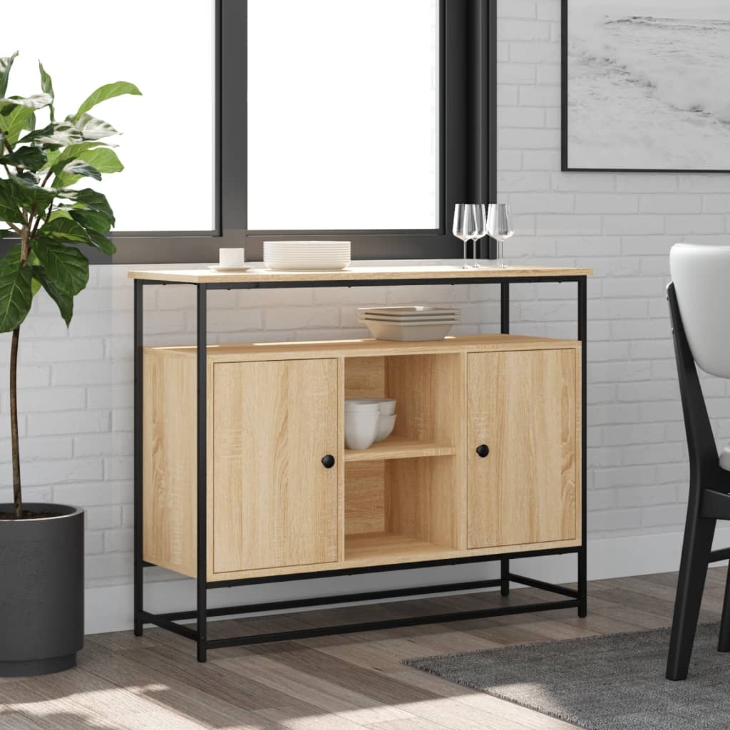 Buffet chêne sonoma 100x35x80 cm bois d'ingénierie - XIOS