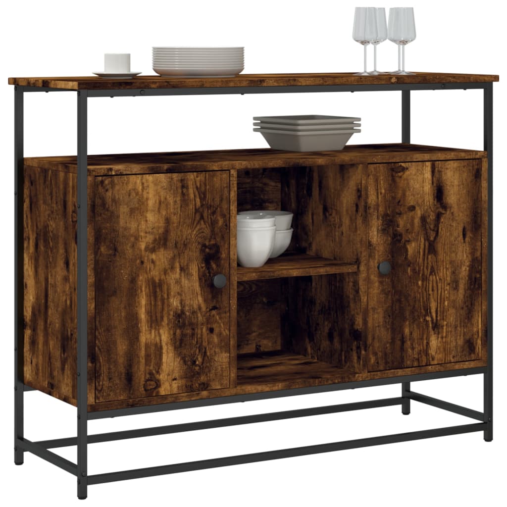 Buffet chêne fumé 100x35x80 cm bois d'ingénierie - XIOS