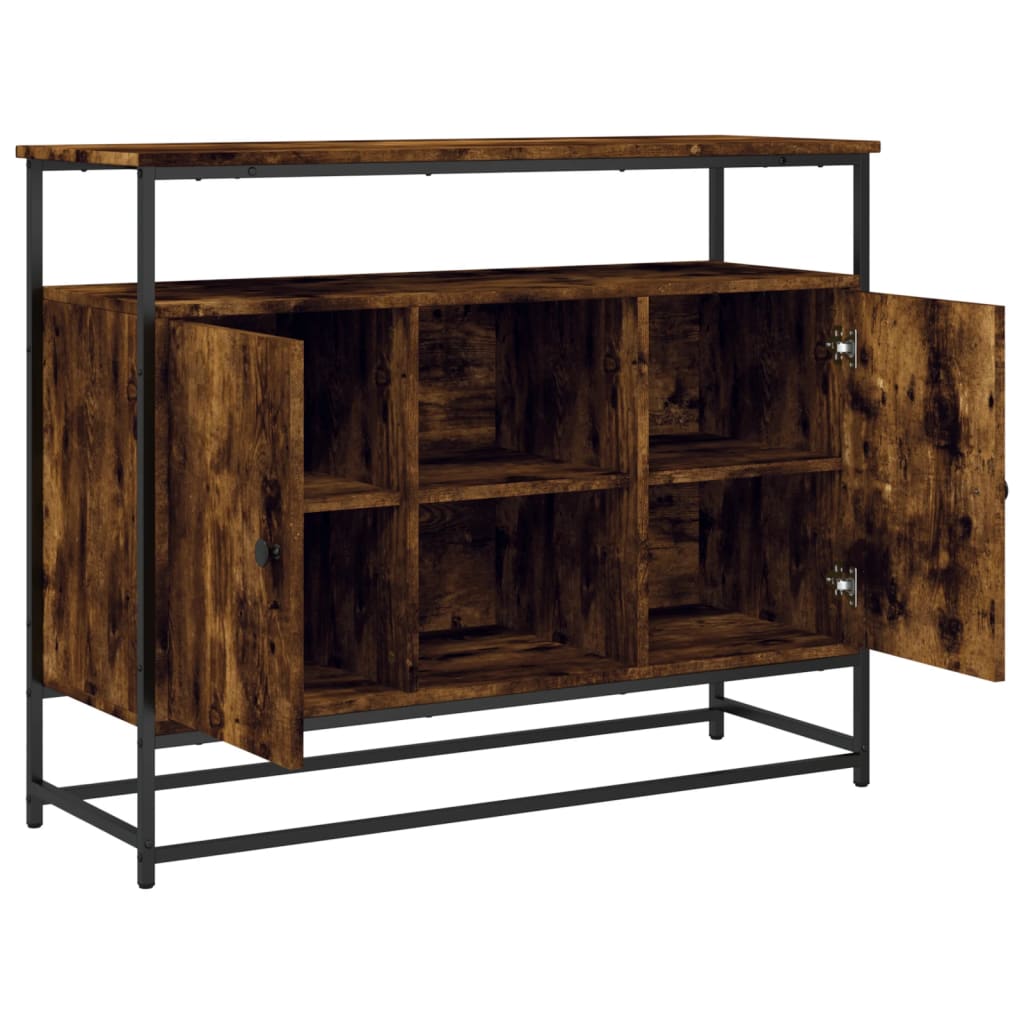 Buffet chêne fumé 100x35x80 cm bois d'ingénierie - XIOS