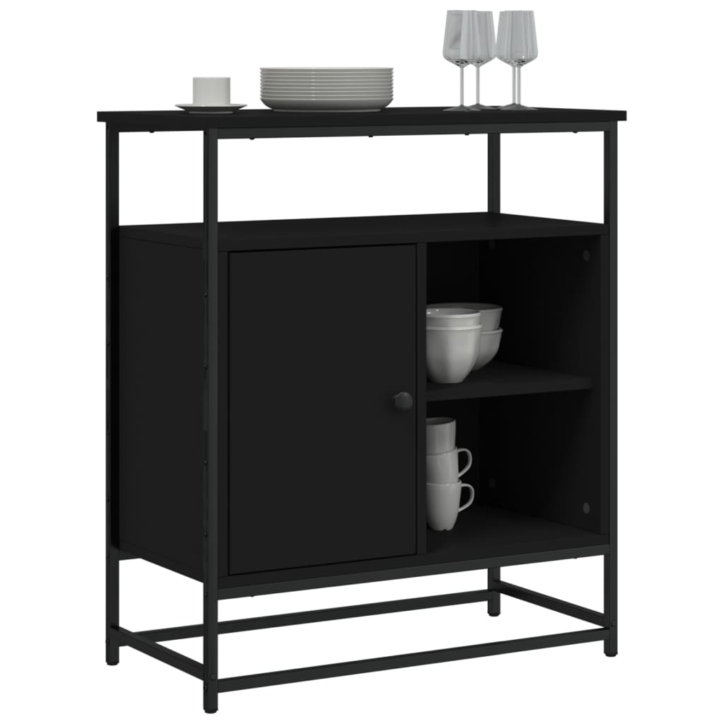 Buffet noir 69x35x80 cm bois d'ingénierie - XIOS