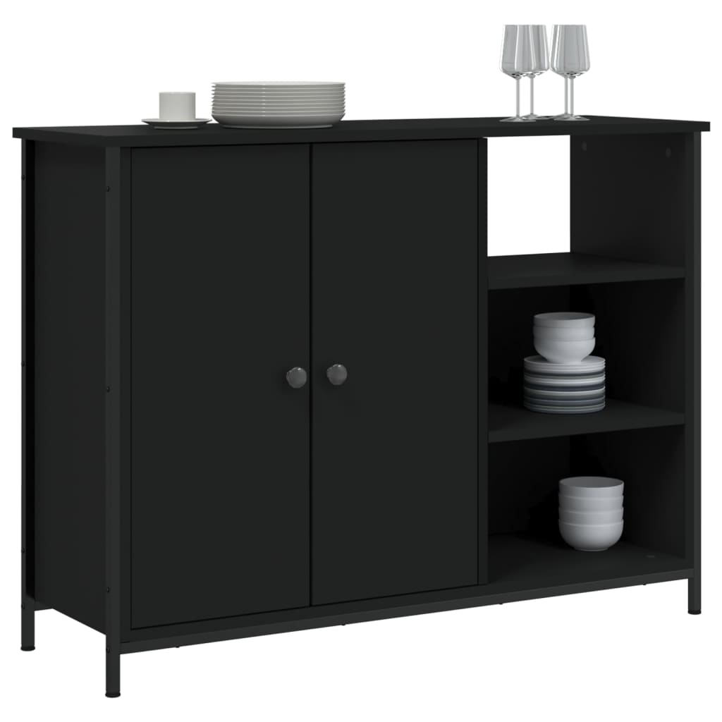 Buffet noir 100x33x75 cm bois d'ingénierie - XIOS