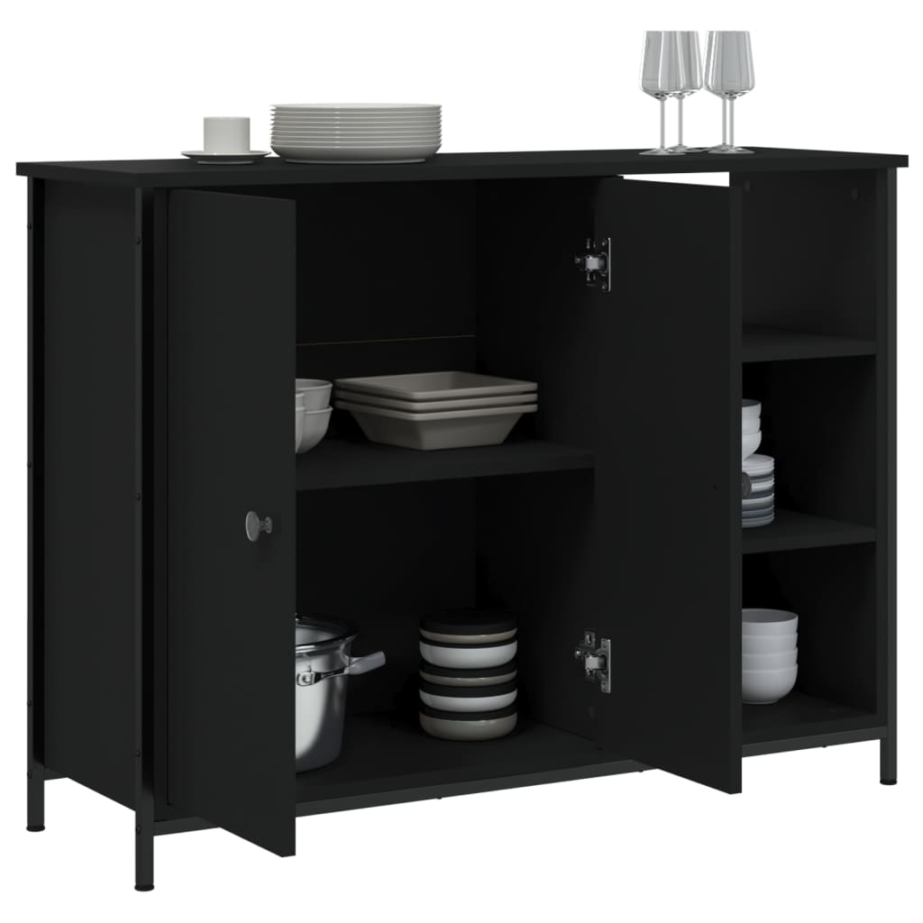 Buffet noir 100x33x75 cm bois d'ingénierie - XIOS