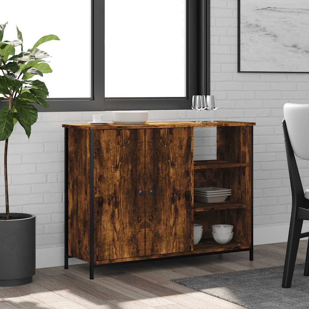 Buffet chêne fumé 100x33x75 cm bois d'ingénierie - XIOS