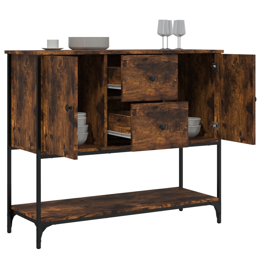 Buffet chêne fumé 100x36x85 cm bois d'ingénierie - XIOS