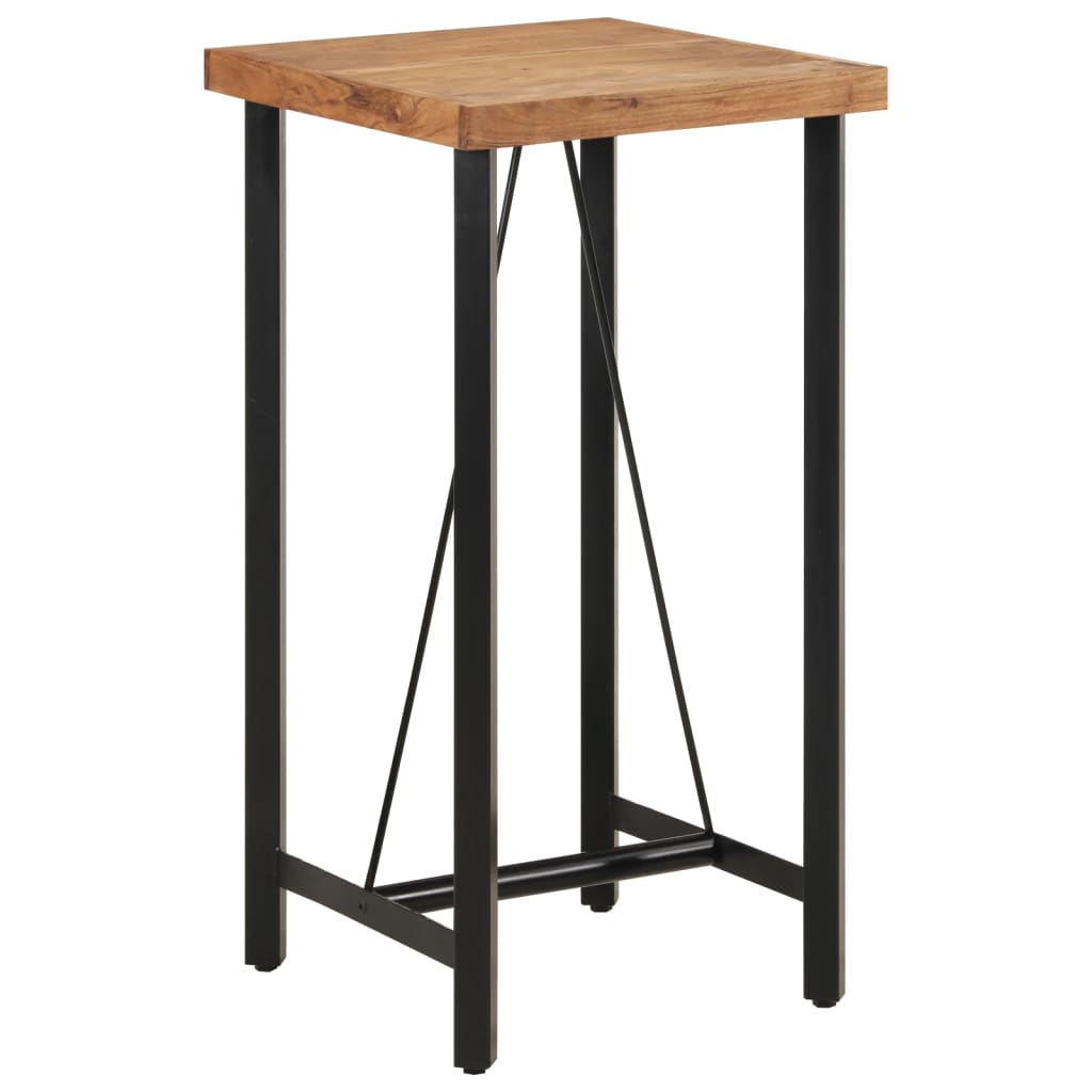 Table de bar 55x55x107 cm bois massif d'acacia et fer - XIOS