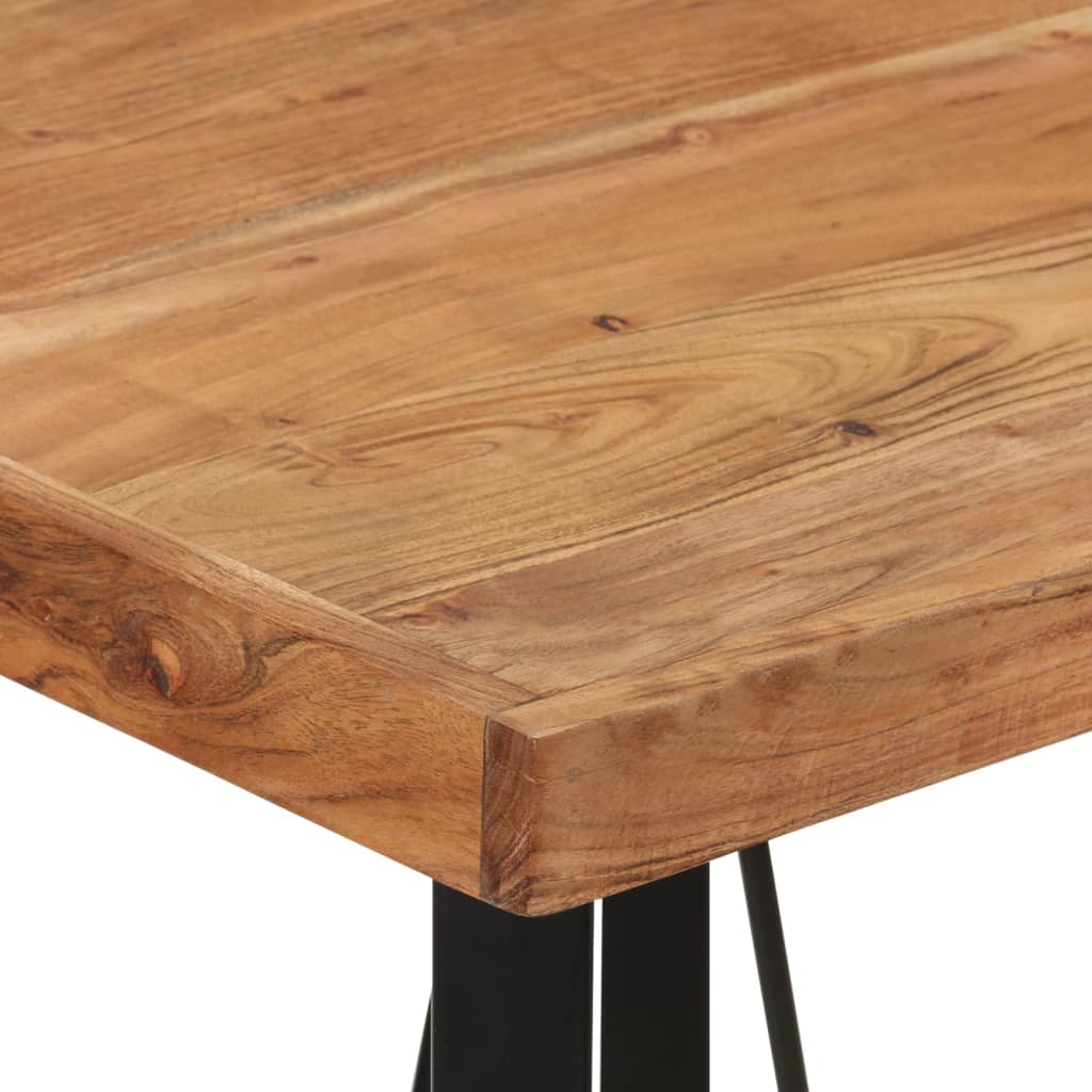 Table de bar 55x55x107 cm bois massif d'acacia et fer - XIOS