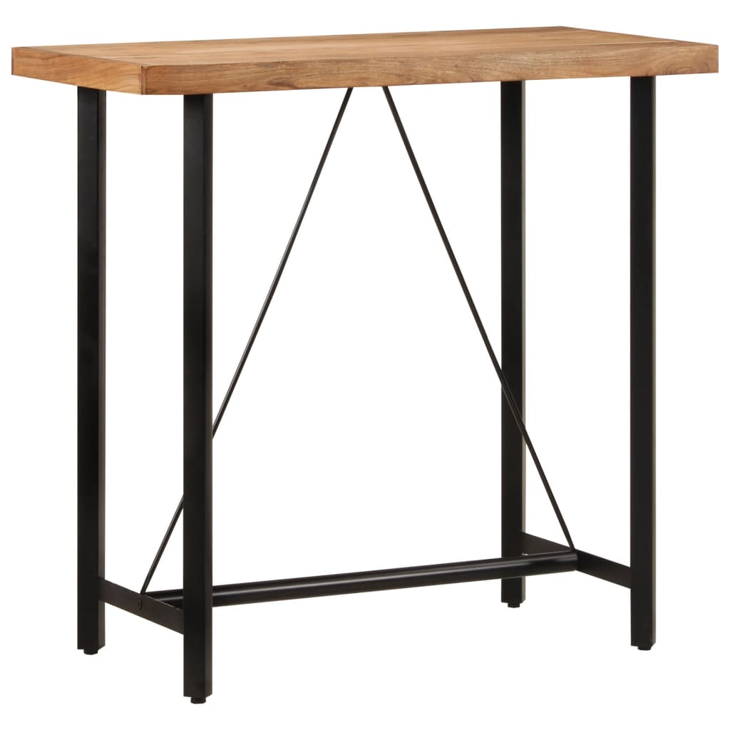 Table de bar 110x55x107 cm bois massif d'acacia et fer - XIOS